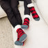 Dr. Johnny's Fuzzy Socks: BUFFALO CHECK RED